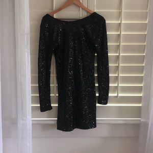 Sequined Xenia black dress